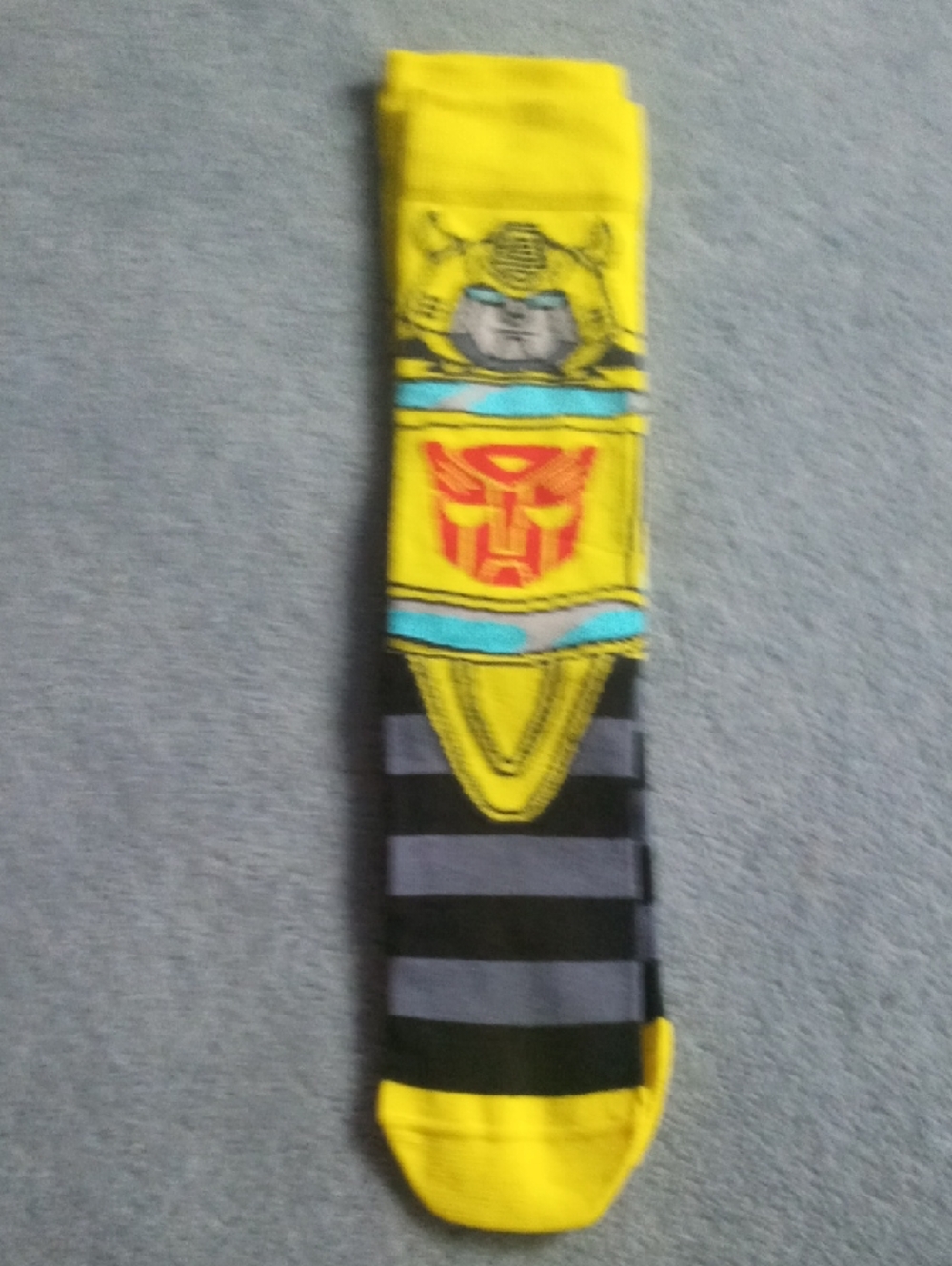 Source Unknown Yellow Transformers Graphic Crew Socks
